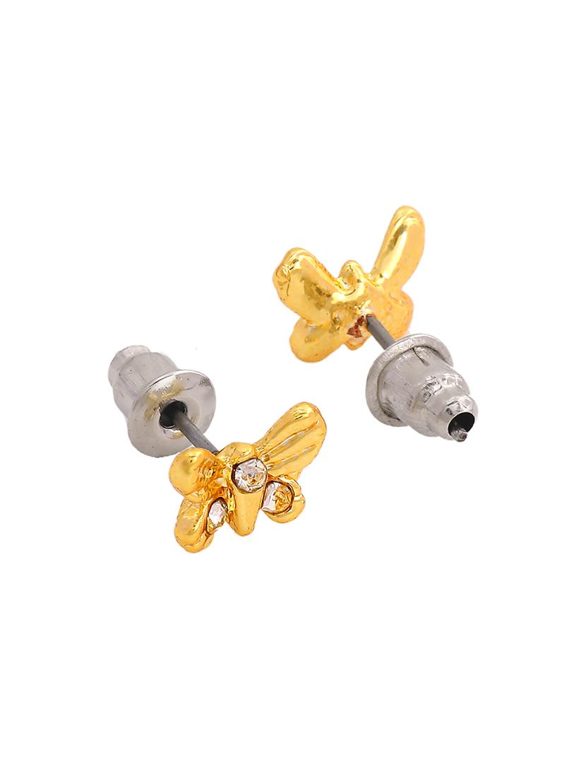 gold metal studs earring - 17542826 - Zoom Image - 4