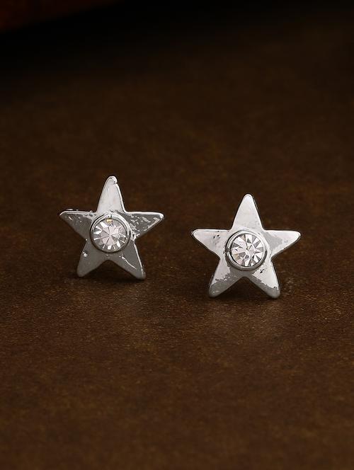 silver metal studs earring - 17542827 - Standard Image - 1