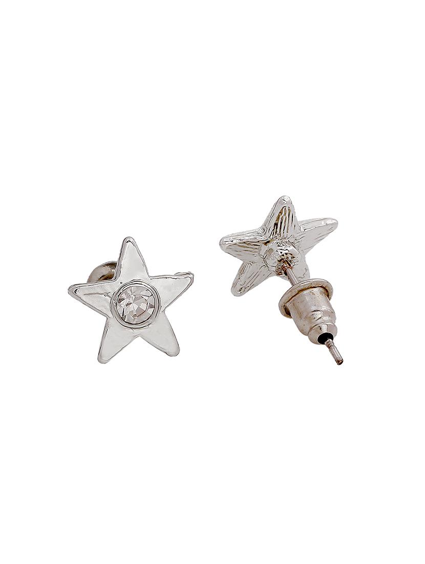silver metal studs earring - 17542827 - Zoom Image - 4