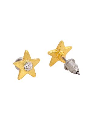 gold metal studs earring - 17542828 - Standard Image - 4