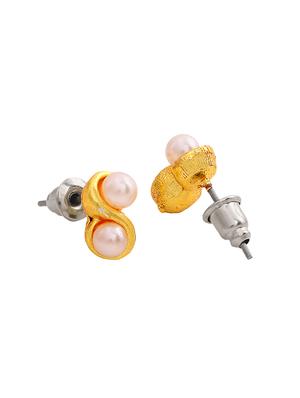 gold metal studs earring - 17542833 - Standard Image - 4