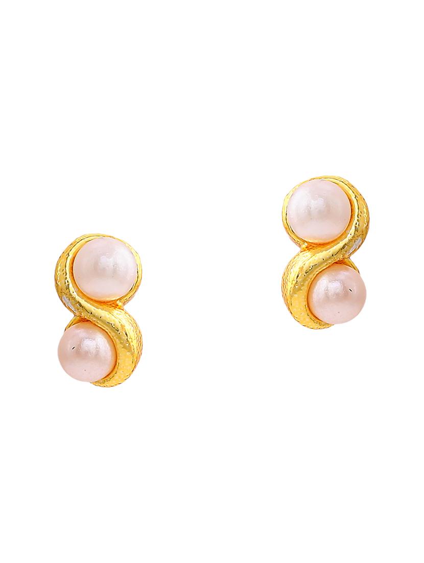 gold metal studs earring - 17542833 - Zoom Image - 2