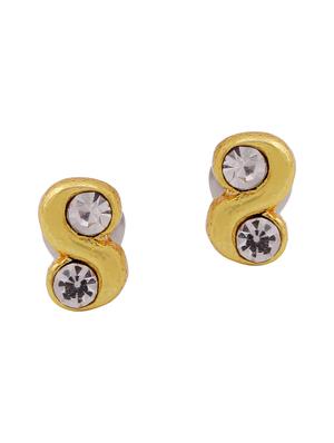 gold metal studs earring - 17542835 - Standard Image - 3