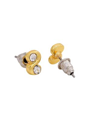 gold metal studs earring - 17542835 - Standard Image - 4
