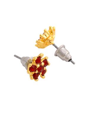 red metal studs earring - 17542836 - Standard Image - 4
