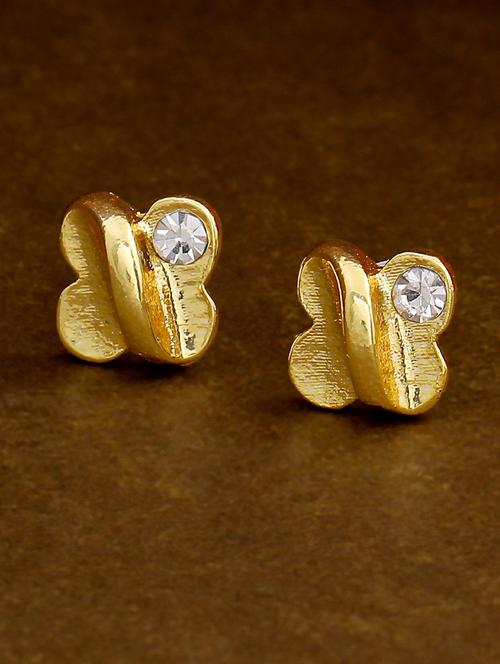 gold metal studs earring - 17542837 - Standard Image - 1