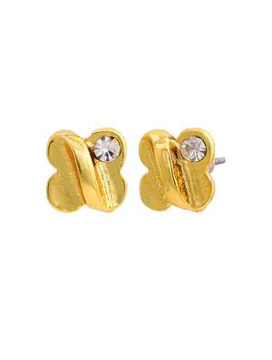 gold metal studs earring - 17542837 - Standard Image - 3