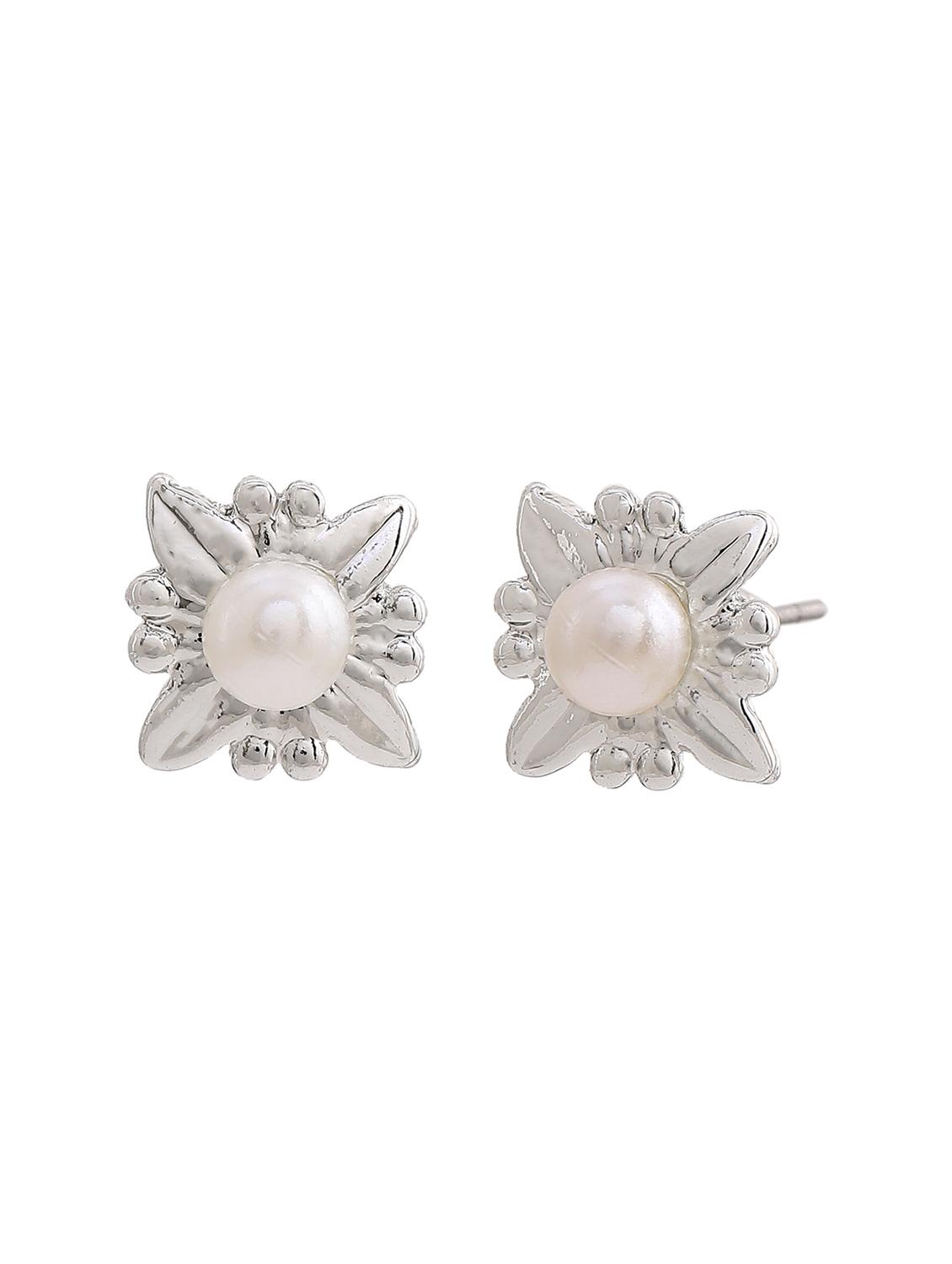 silver metal studs earring - 17542840 - Zoom Image - 2