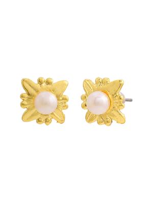 gold metal studs earring - 17542841 - Standard Image - 2