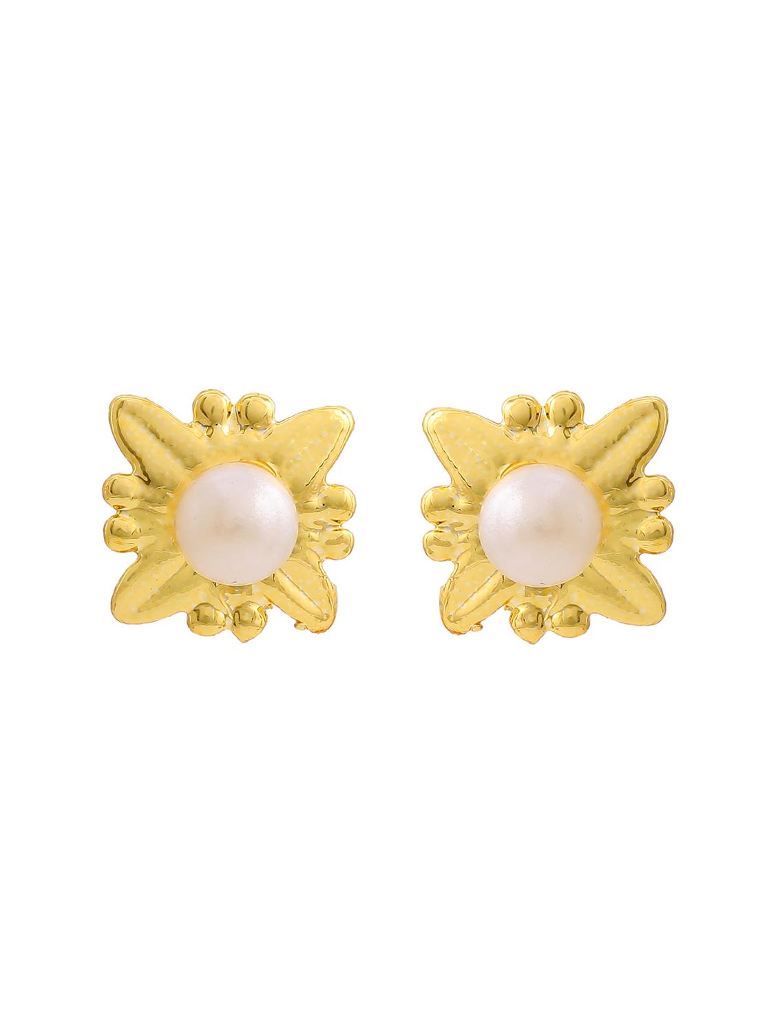 gold metal studs earring - 17542841 - Zoom Image - 3
