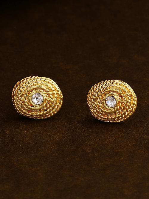 gold metal studs earring - 17542842 - Standard Image - 1