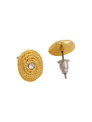 gold metal studs earring - 17542842 - Standard Image - 4