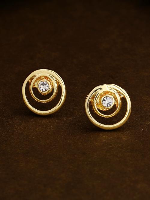gold metal studs earring - 17542844 - Standard Image - 1