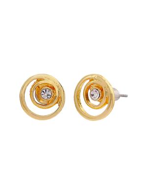gold metal studs earring - 17542844 - Standard Image - 3