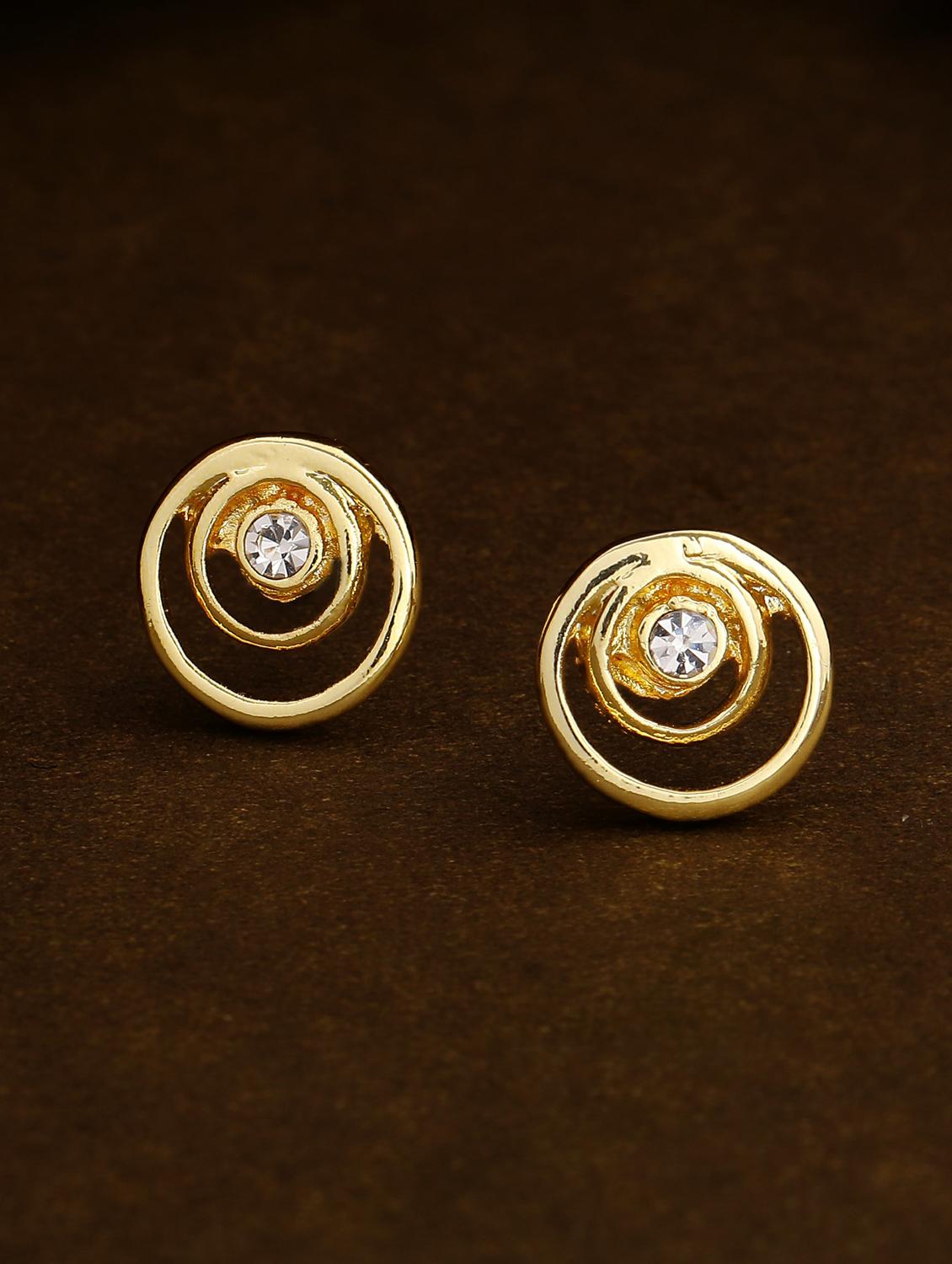 gold metal studs earring - 17542844 - Zoom Image - 1