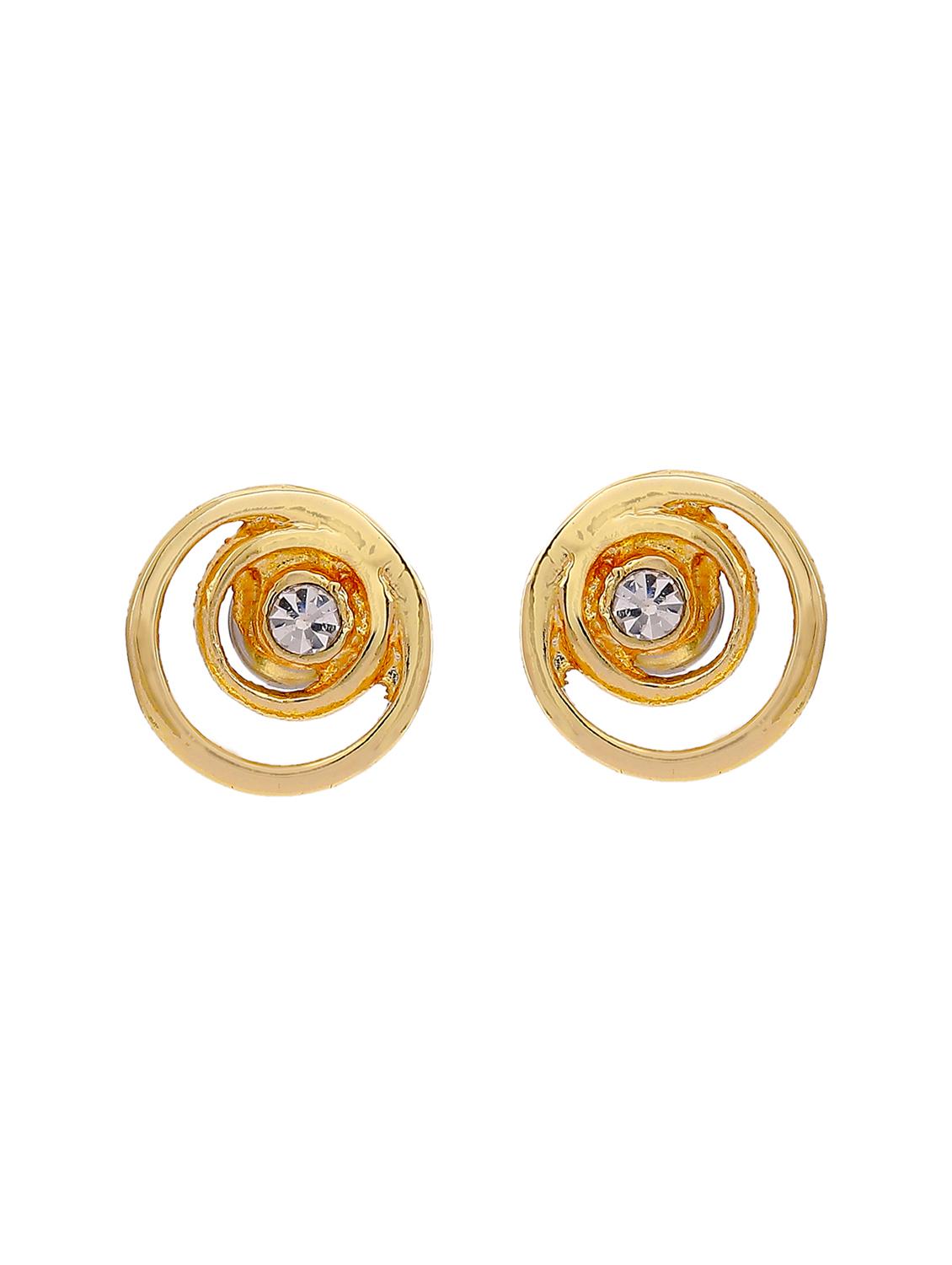 gold metal studs earring - 17542844 - Zoom Image - 2