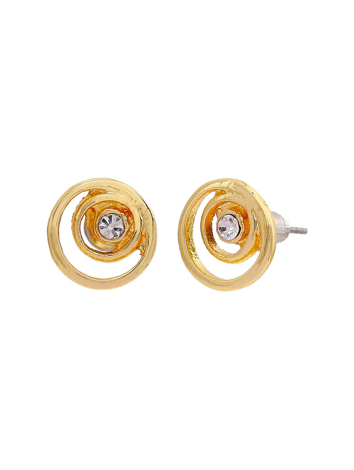 gold metal studs earring - 17542844 - Zoom Image - 3