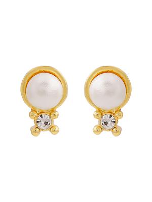 gold metal studs earring - 17542845 - Standard Image - 2