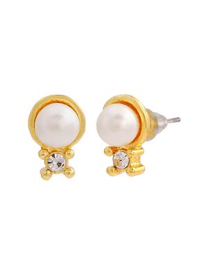 gold metal studs earring - 17542845 - Standard Image - 3
