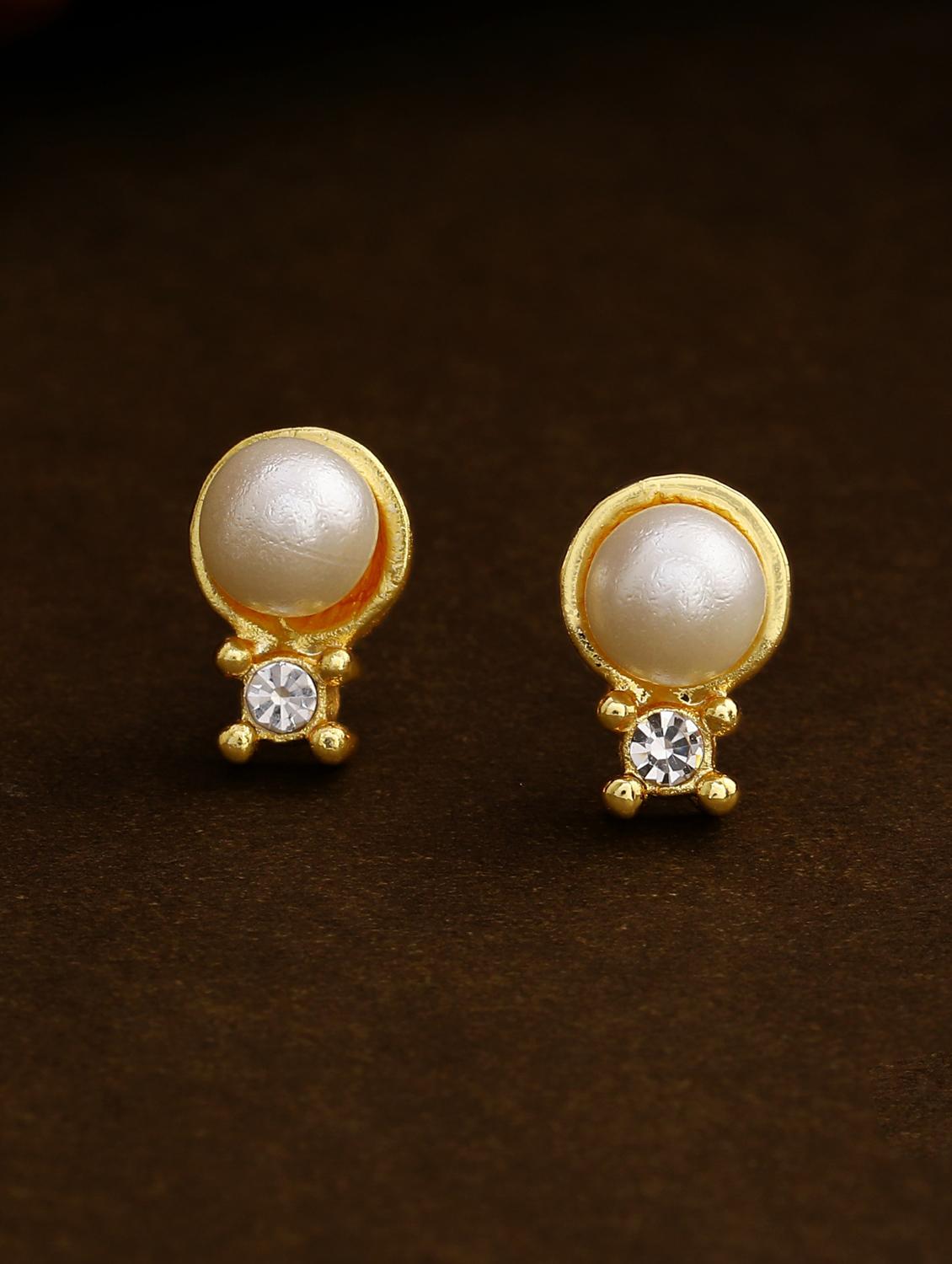 gold metal studs earring - 17542845 - Zoom Image - 1