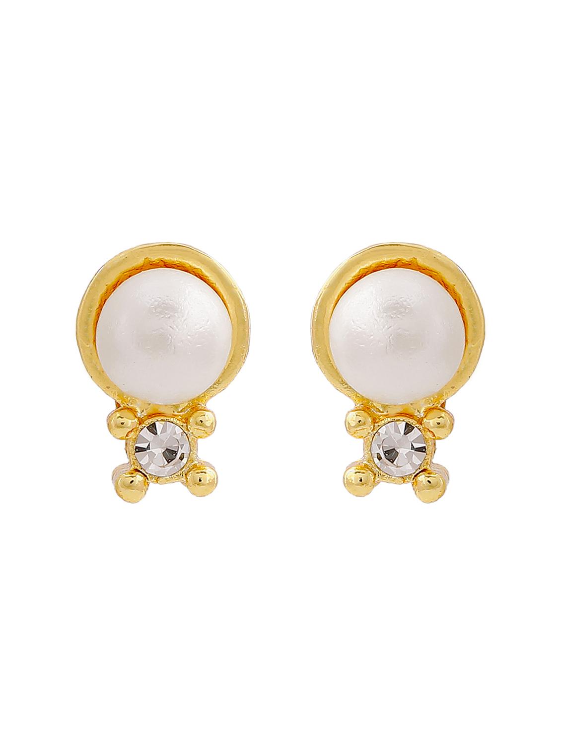 gold metal studs earring - 17542845 - Zoom Image - 2