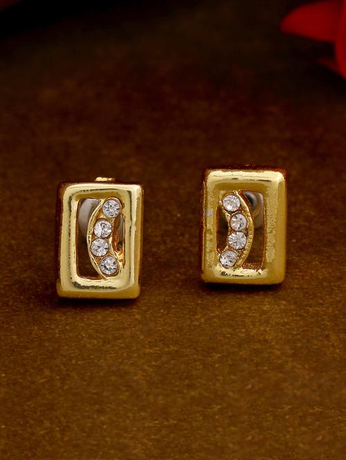 gold metal studs earring - 17542846 - Standard Image - 1