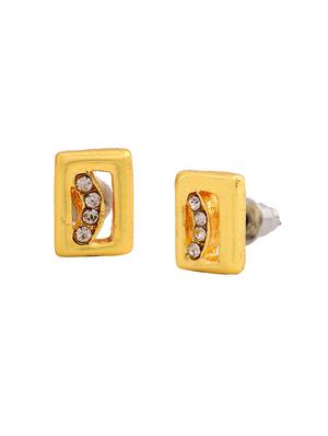 gold metal studs earring - 17542846 - Standard Image - 3