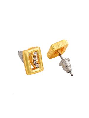 gold metal studs earring - 17542846 - Standard Image - 4