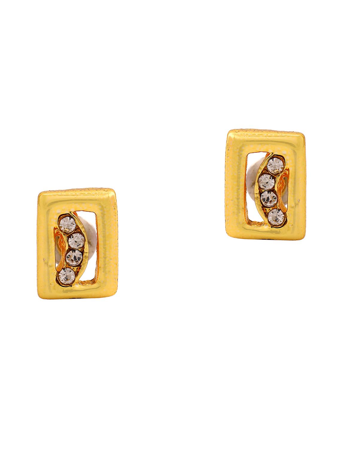 gold metal studs earring - 17542846 - Zoom Image - 2