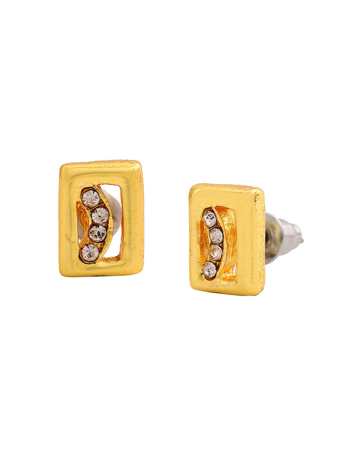 gold metal studs earring - 17542846 - Zoom Image - 3