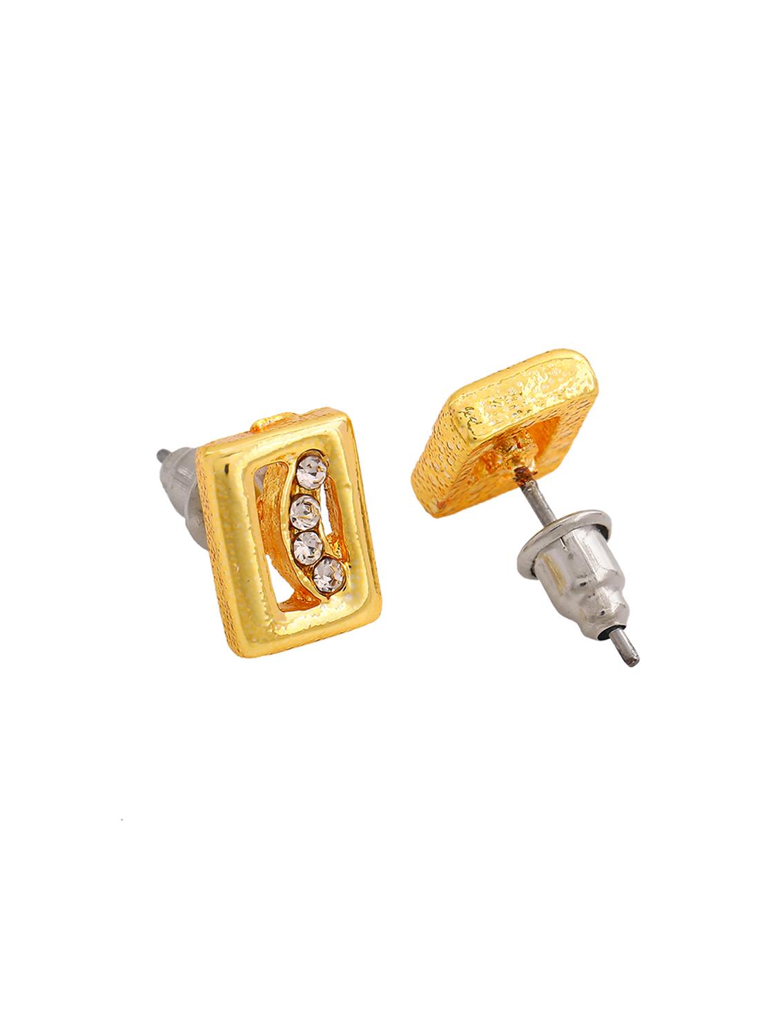 gold metal studs earring - 17542846 - Zoom Image - 4