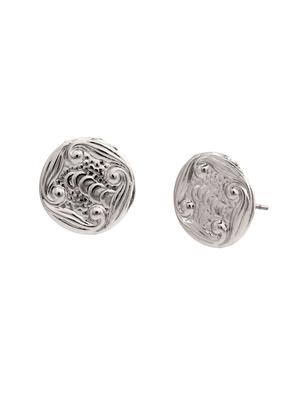white metal studs earring - 17542847 - Standard Image - 3