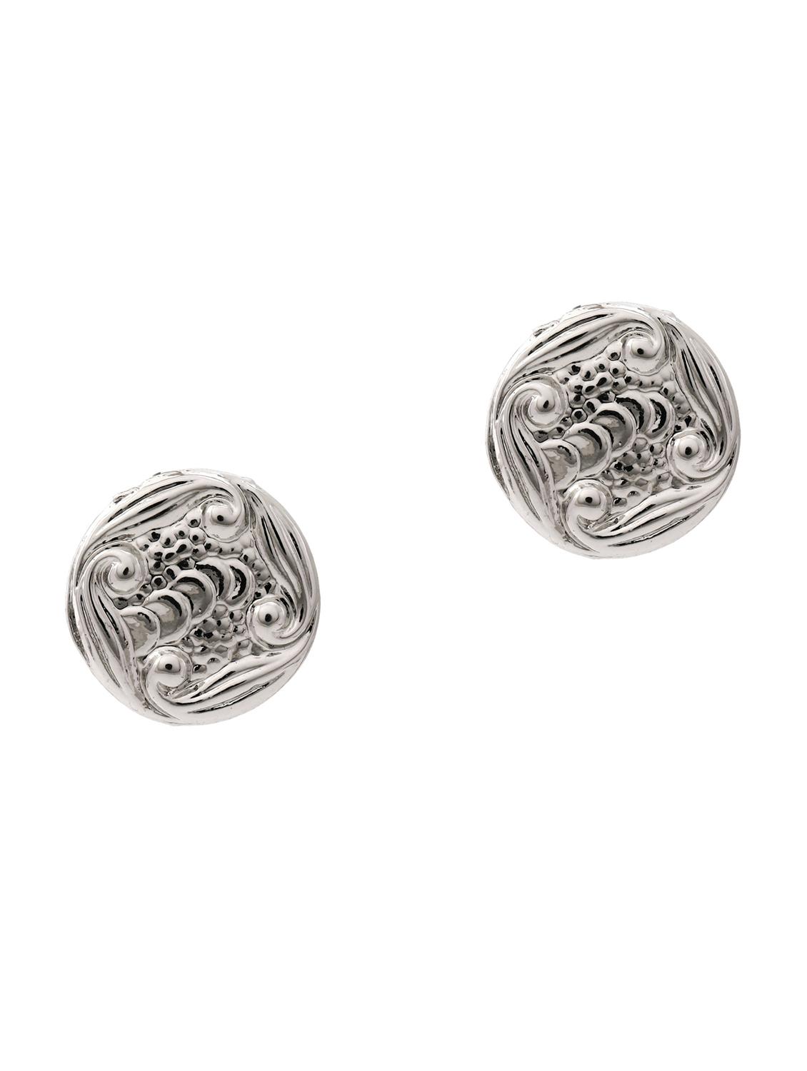 white metal studs earring - 17542847 - Zoom Image - 2