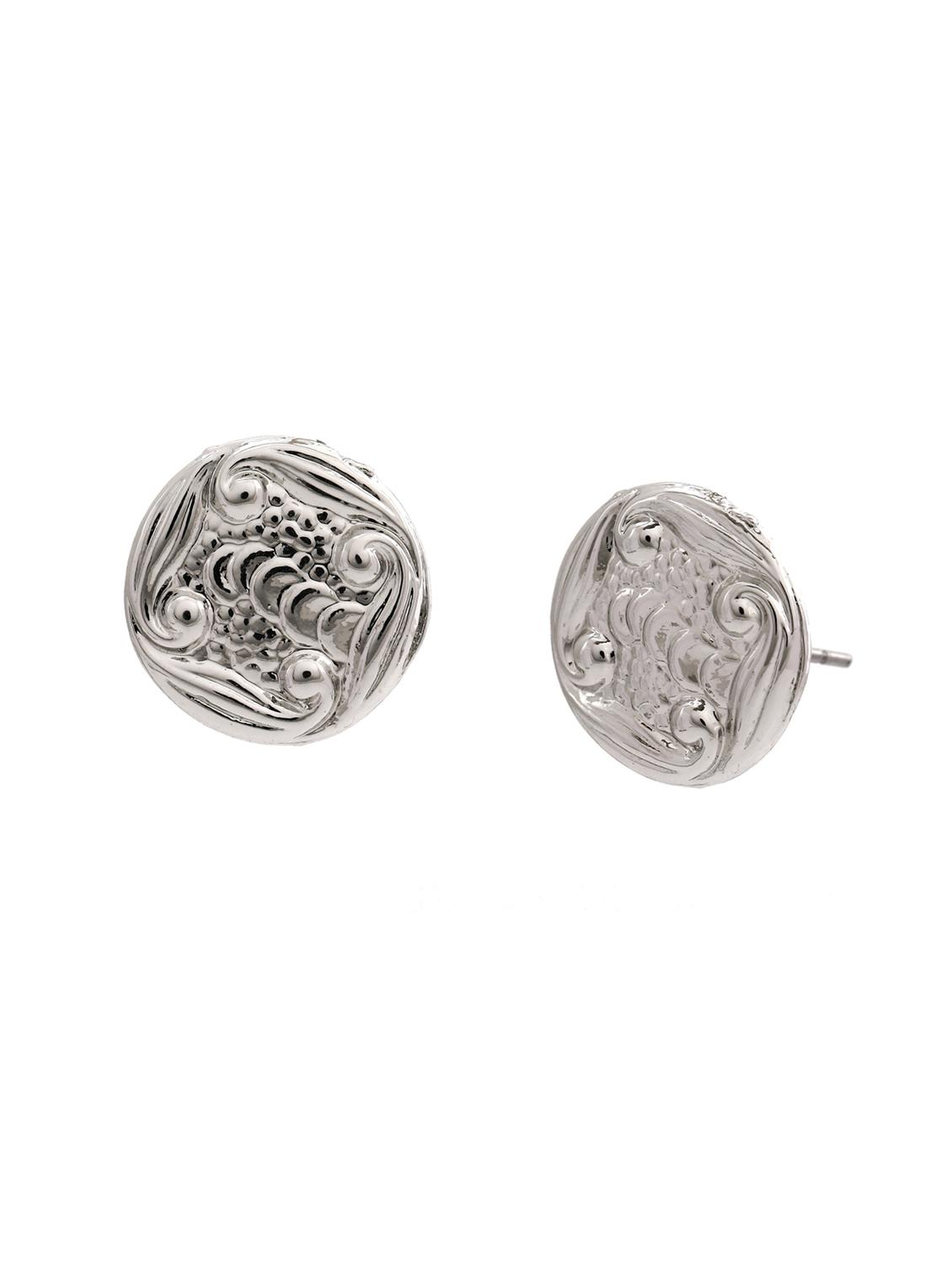 white metal studs earring - 17542847 - Zoom Image - 3