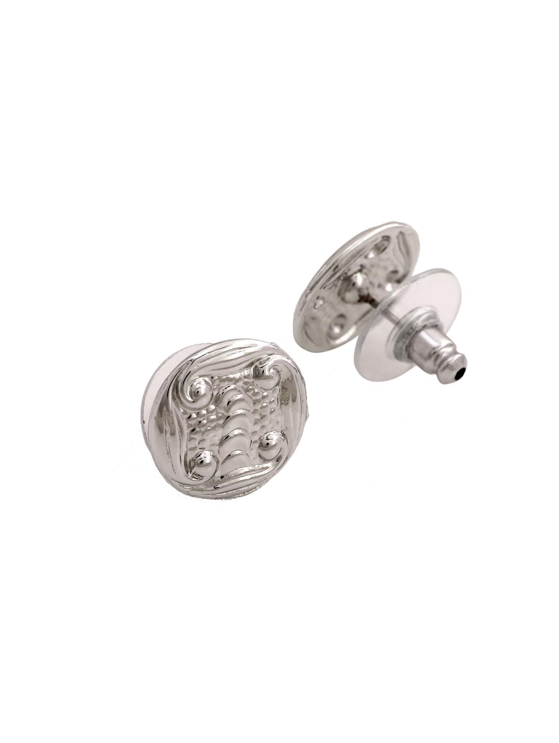 white metal studs earring - 17542847 - Zoom Image - 4