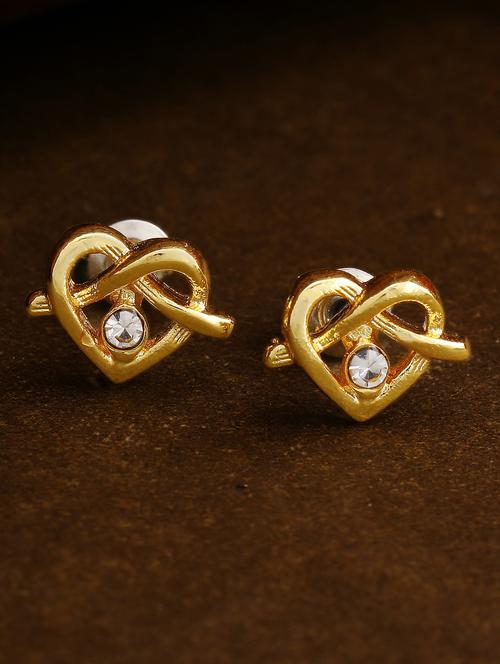 gold metal studs earring - 17542851 - Standard Image - 1