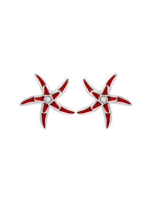 red metal studs earring - 17542854 - Standard Image - 2