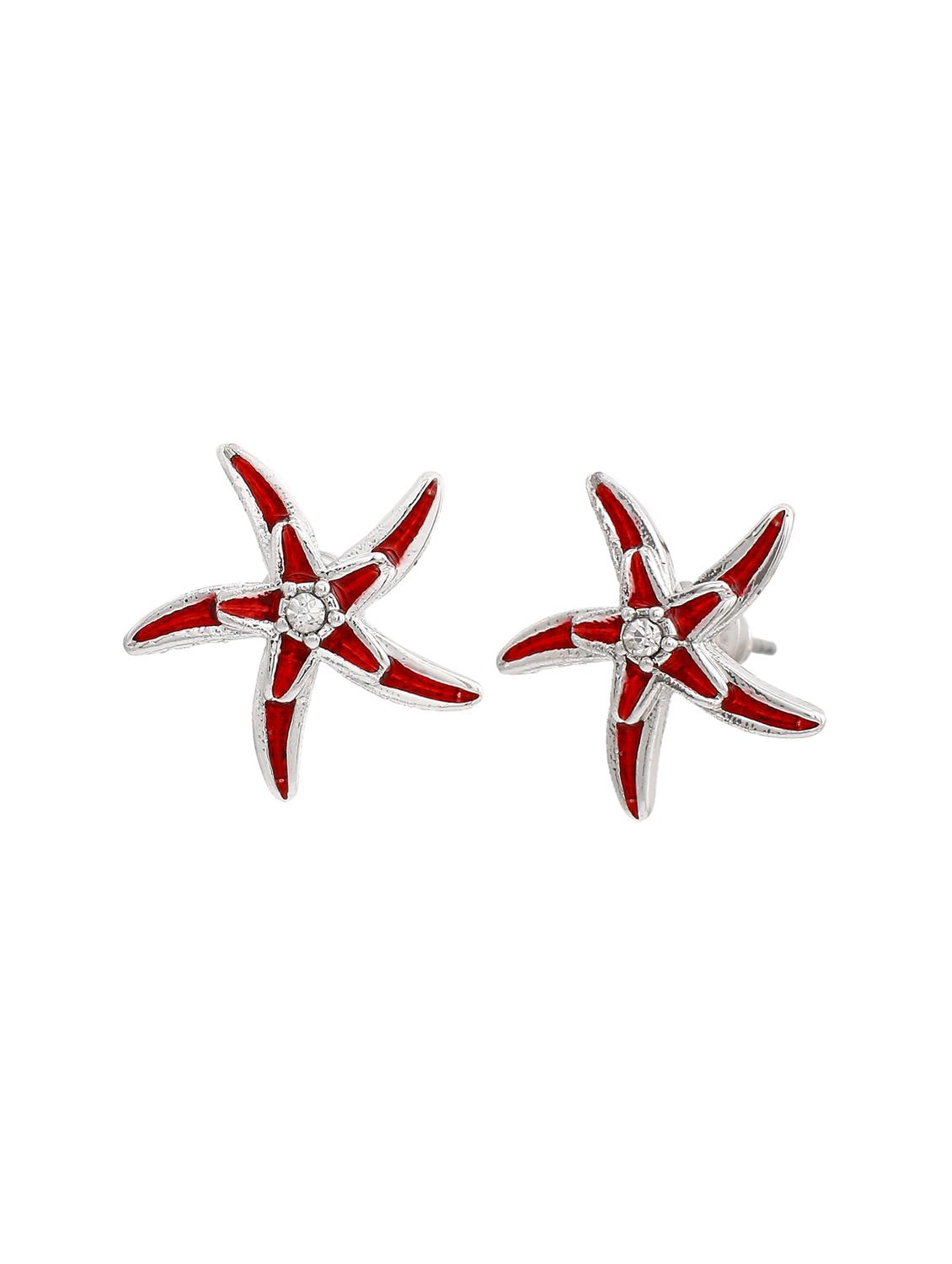 red metal studs earring - 17542854 - Zoom Image - 3