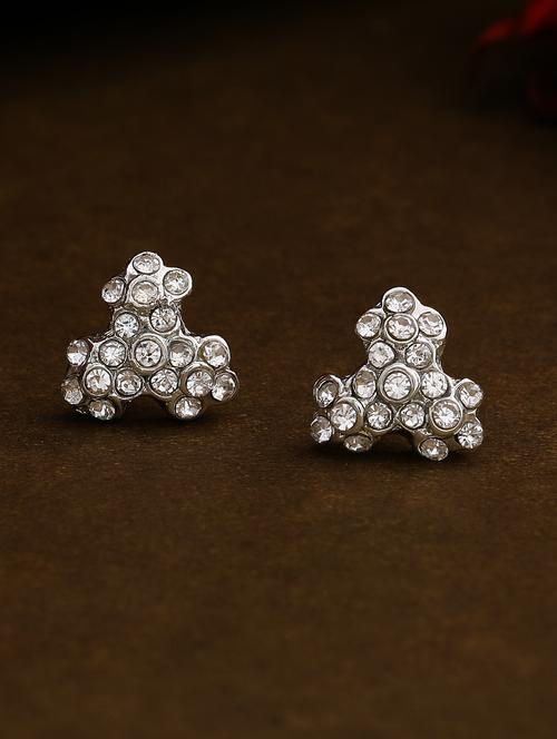 silver metal studs earring - 17542855 - Standard Image - 1