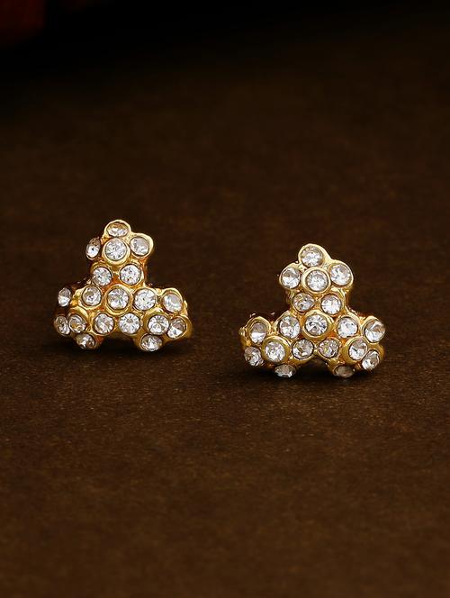 gold metal studs earring - 17542856 - Standard Image - 1