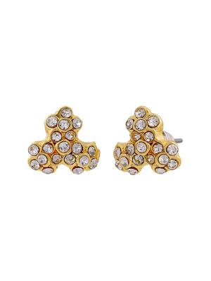 gold metal studs earring - 17542856 - Standard Image - 3