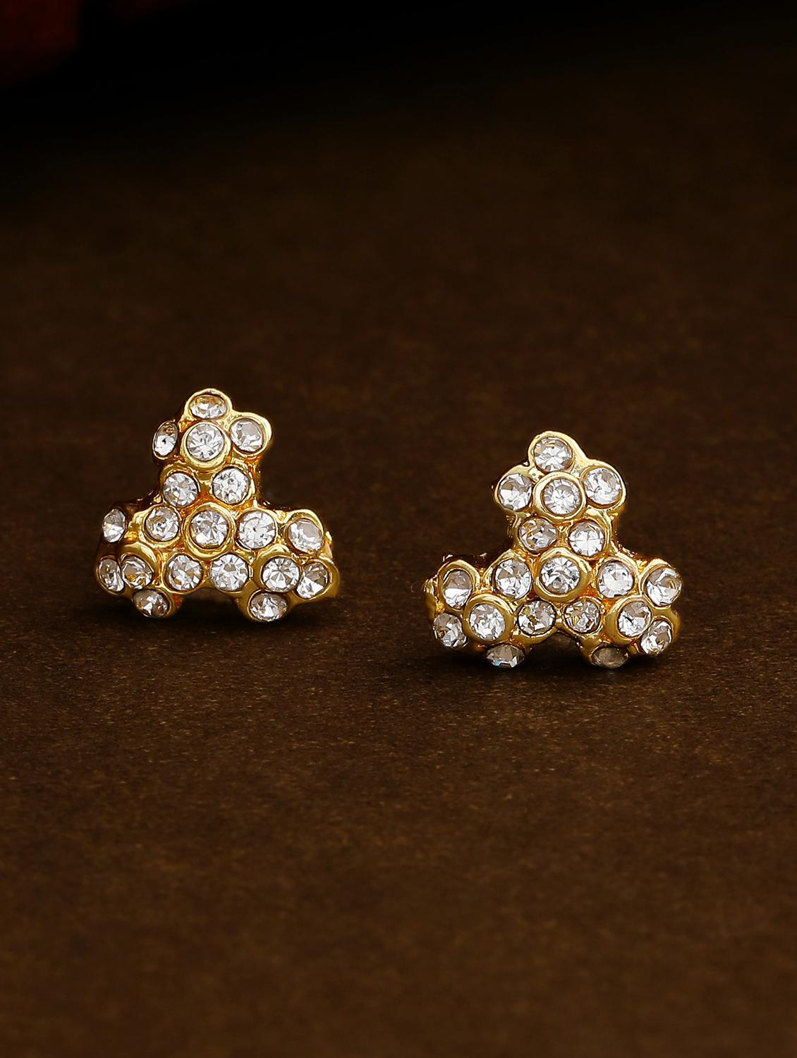 gold metal studs earring - 17542856 - Zoom Image - 1