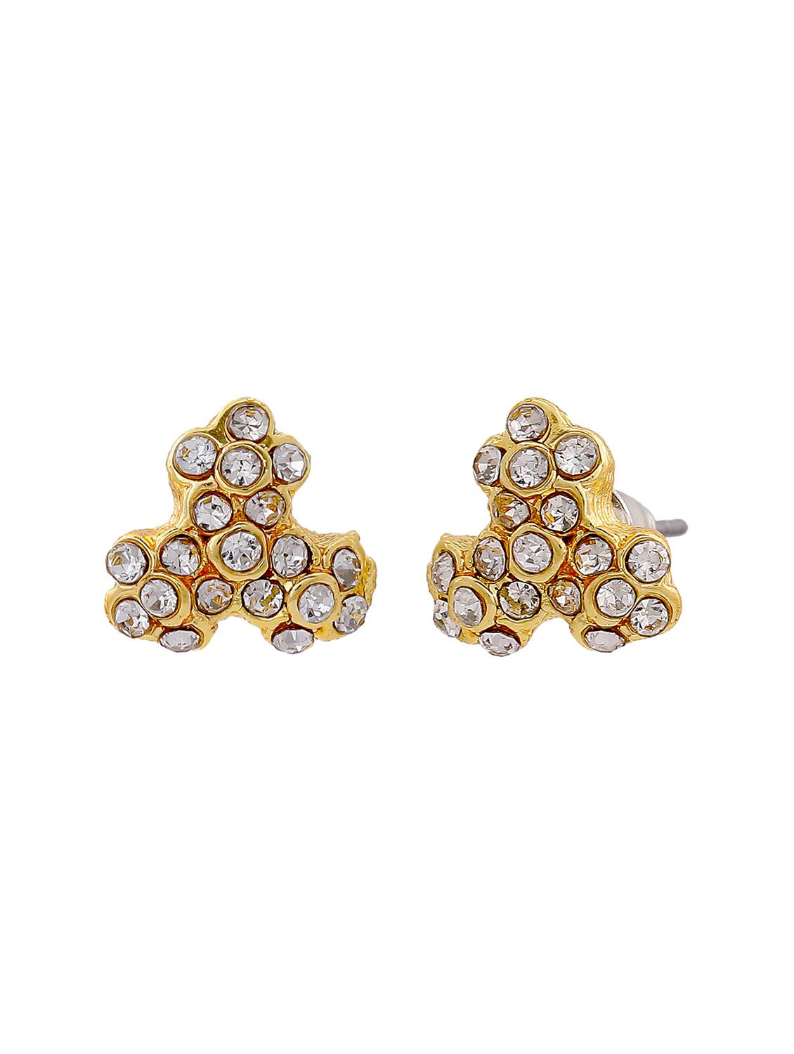gold metal studs earring - 17542856 - Zoom Image - 3