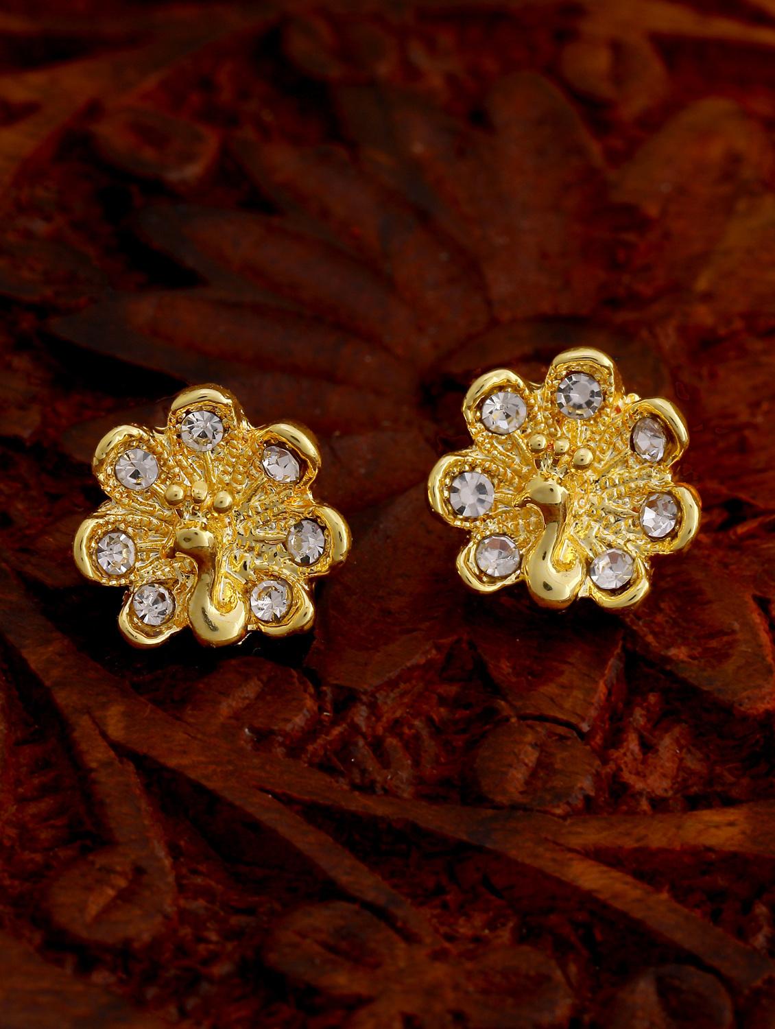 gold metal studs earring - 17542857 - Zoom Image - 1