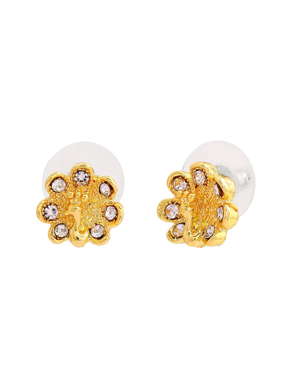 gold metal studs earring - 17542857 - Zoom Image - 2