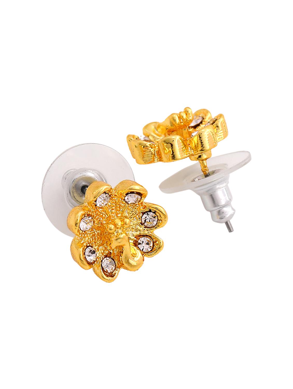 gold metal studs earring - 17542857 - Zoom Image - 4
