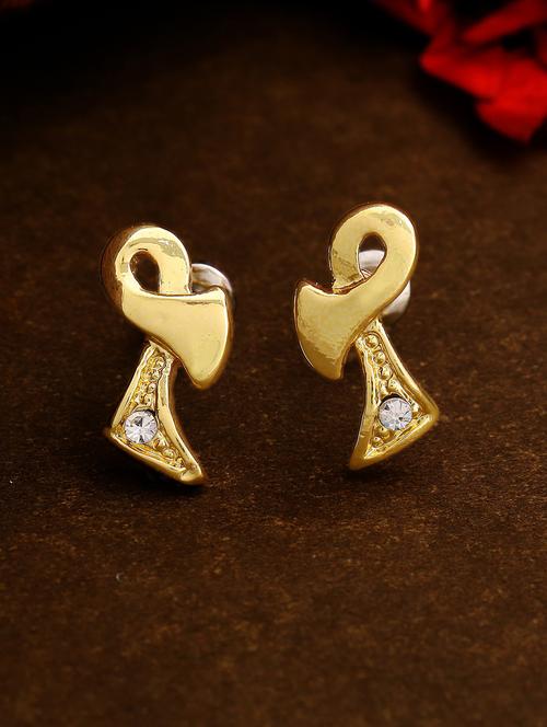 gold metal studs earring - 17542859 - Standard Image - 1