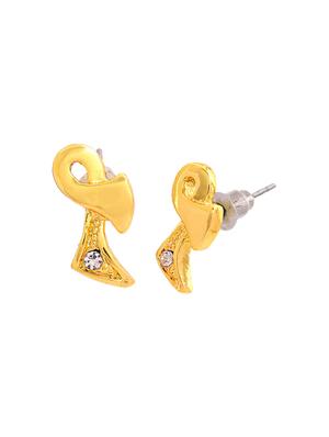 gold metal studs earring - 17542859 - Standard Image - 3