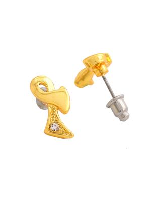 gold metal studs earring - 17542859 - Standard Image - 4