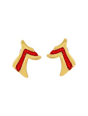 gold metal studs earring - 17542862 - Standard Image - 2